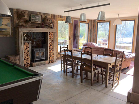 Eating area at a carp fishing lake - by Brittany Forest Lakes